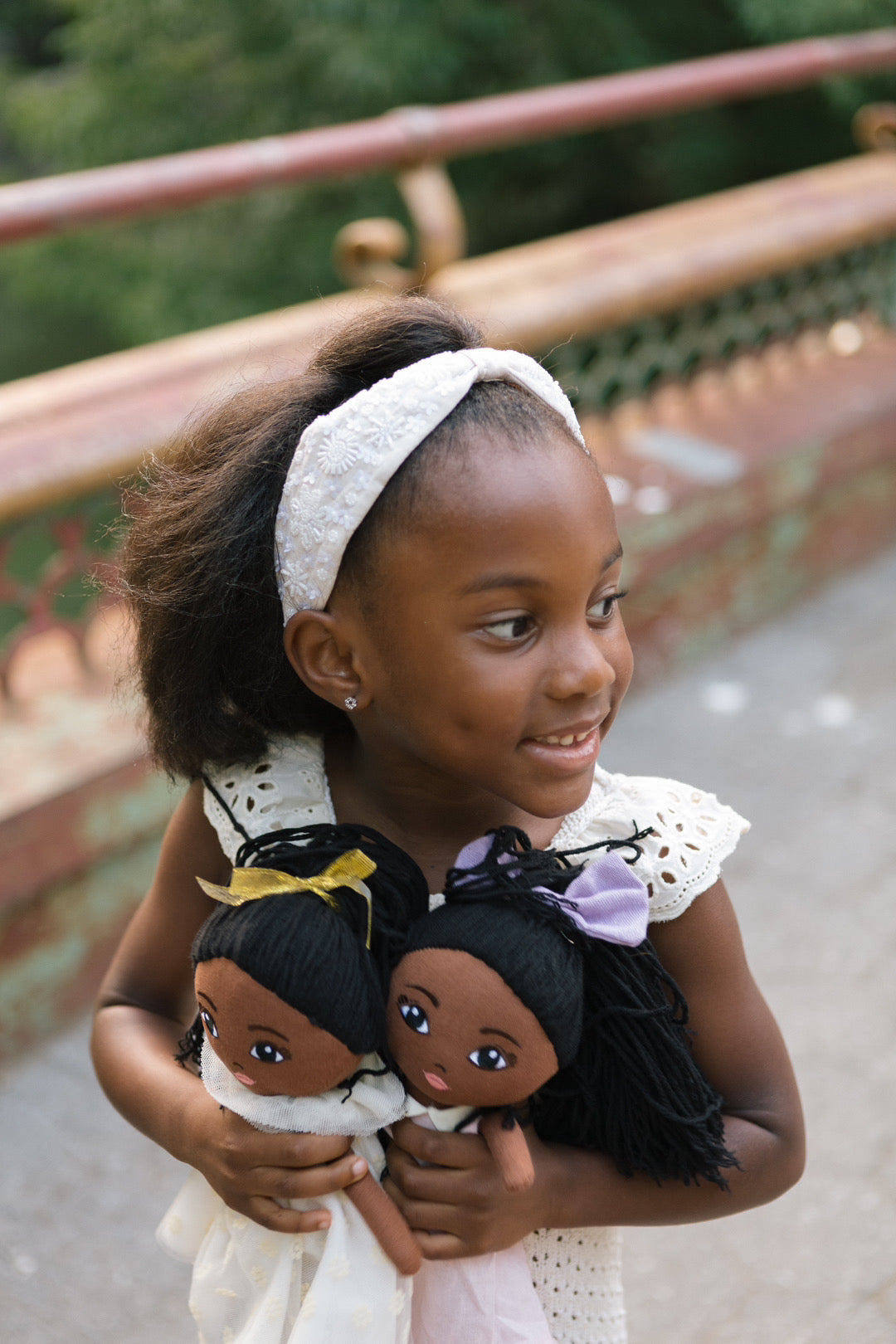 Zuri Rose Handmade Linen Doll: Pink Dress