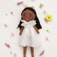 Zuri Rose Handmade Linen Doll - Ivory Dress